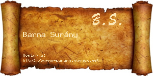 Barna Surány névjegykártya